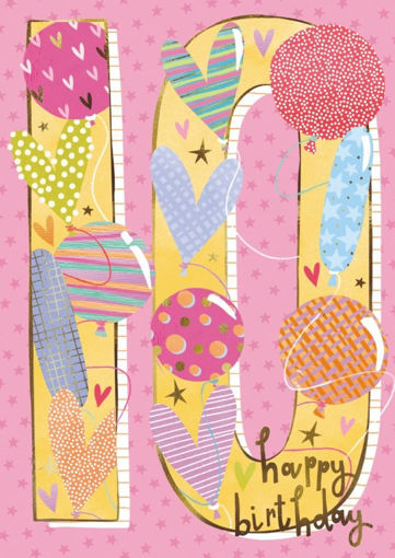 Picture of HAPPY 10TH BIRTHDAY CARD